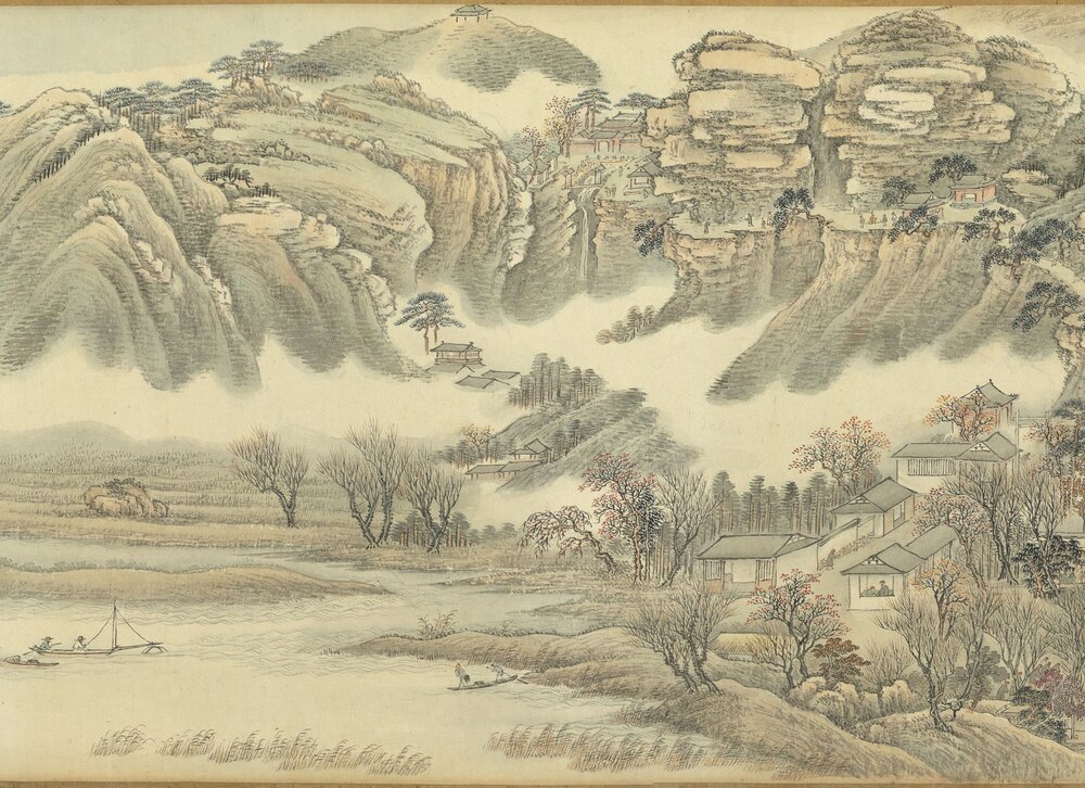 升平万国图卷. 清. 周鲲. 绘. 绢本设色(31.3x480.5 厘米). 清乾隆十年