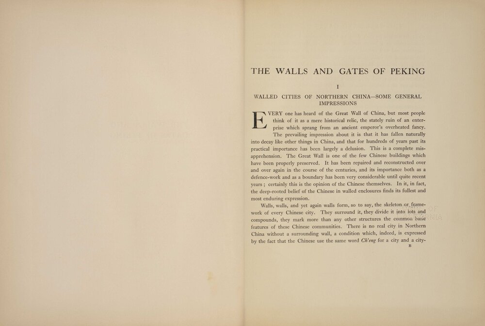 北京的城墙和城门.The Walls and Gates of Peking.By Osvald Siren. 喜仁龙. 英文版.1924 年