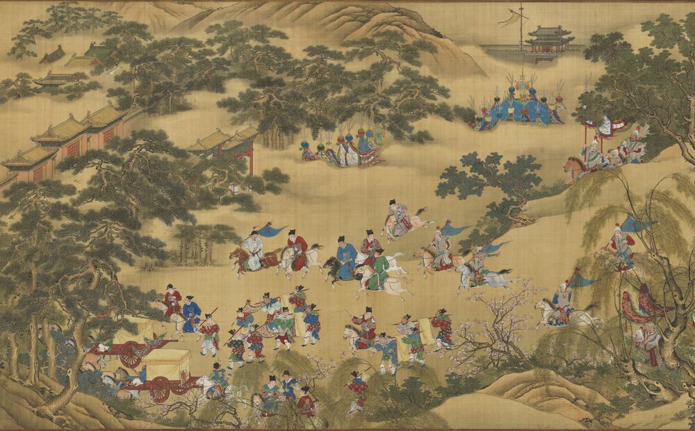 出警图卷. 明人画. 绢本设色