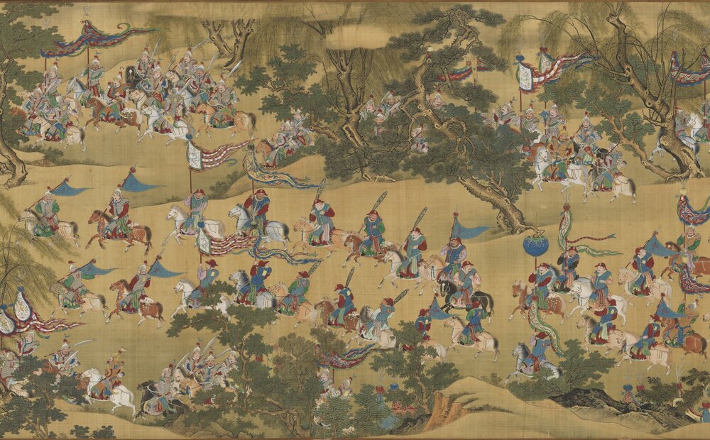 出警图卷. 明人画. 绢本设色