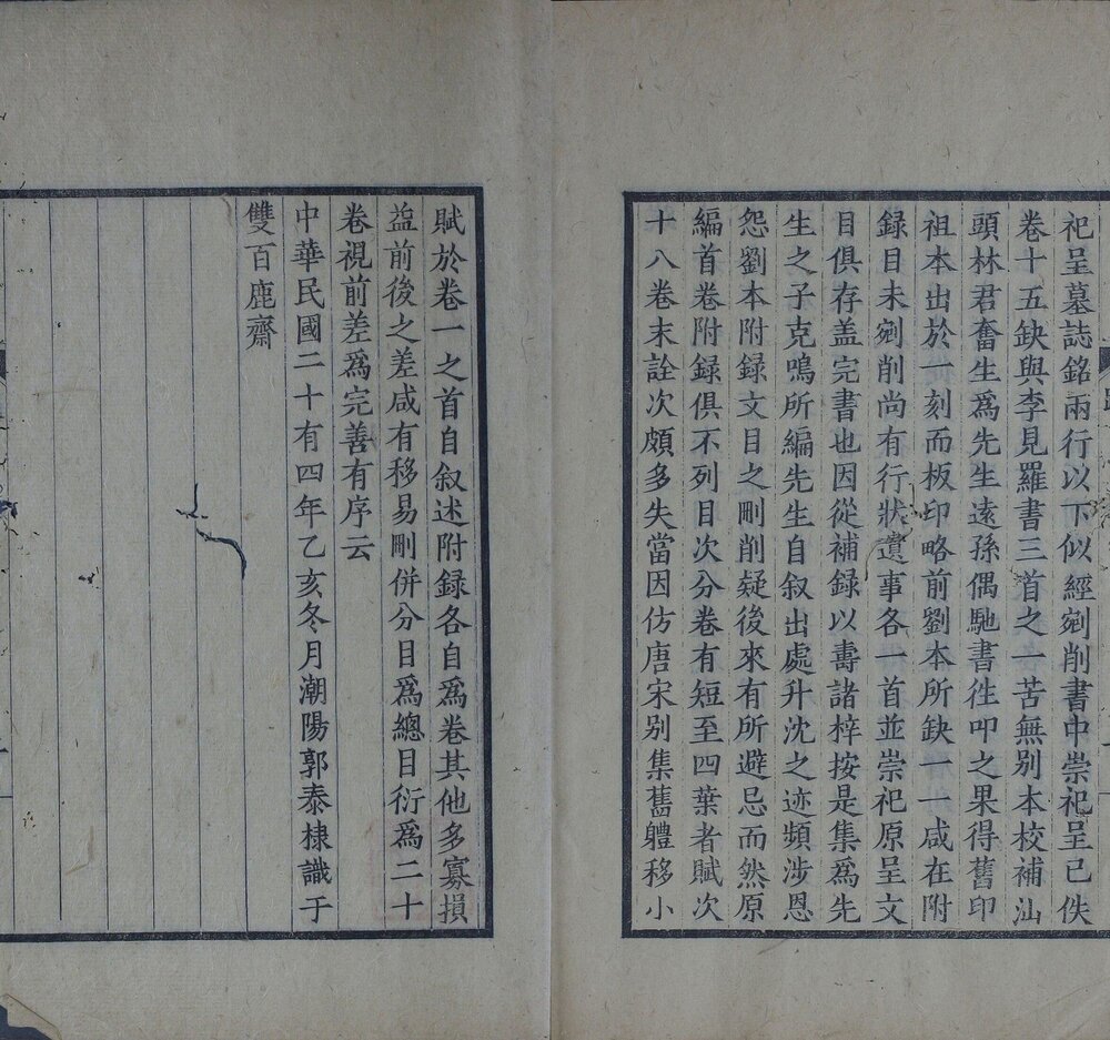 井丹林先生文集. 二十卷. 明. 林大春. 撰. 民国二十四年潮阳郭氏双百鹿斋刊本
