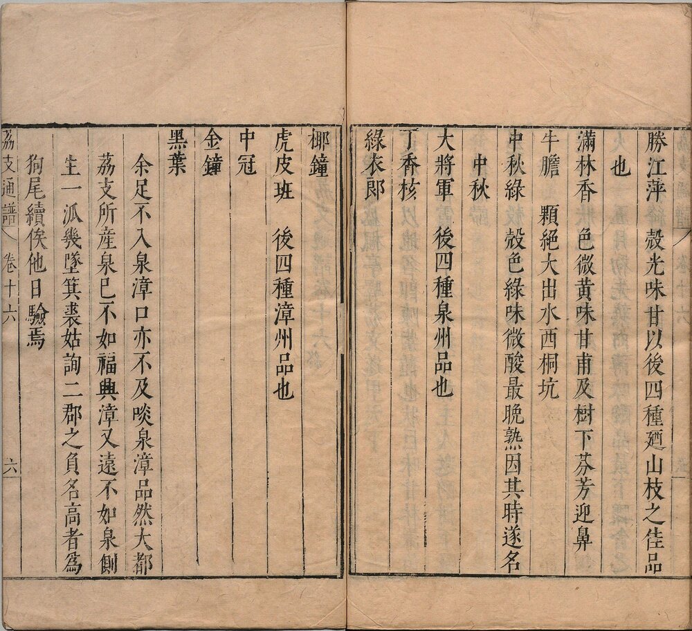闽中荔支通谱. 十六卷. 明. 邓庆宷. 辑. 明崇祯二年刊本