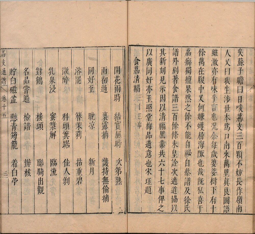 闽中荔支通谱. 十六卷. 明. 邓庆宷. 辑. 明崇祯二年刊本