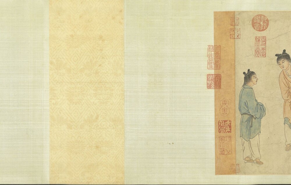饮中八仙图卷. 旧传元. 任仁发绘. 纸本设色.74917x3638 像素