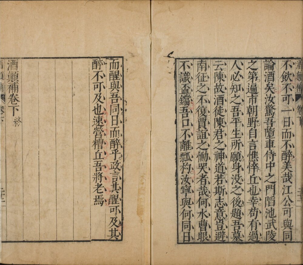 酒颠. 二卷. 补三卷. 明. 夏树芳撰. 陈继儒. 补. 明万历四十年序刊本