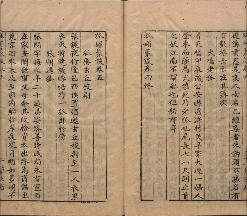 狐媚丛谈. 五卷. 明. 凭虚子. 辑. 明万历时期钱塘杨尔曾草玄居刊本