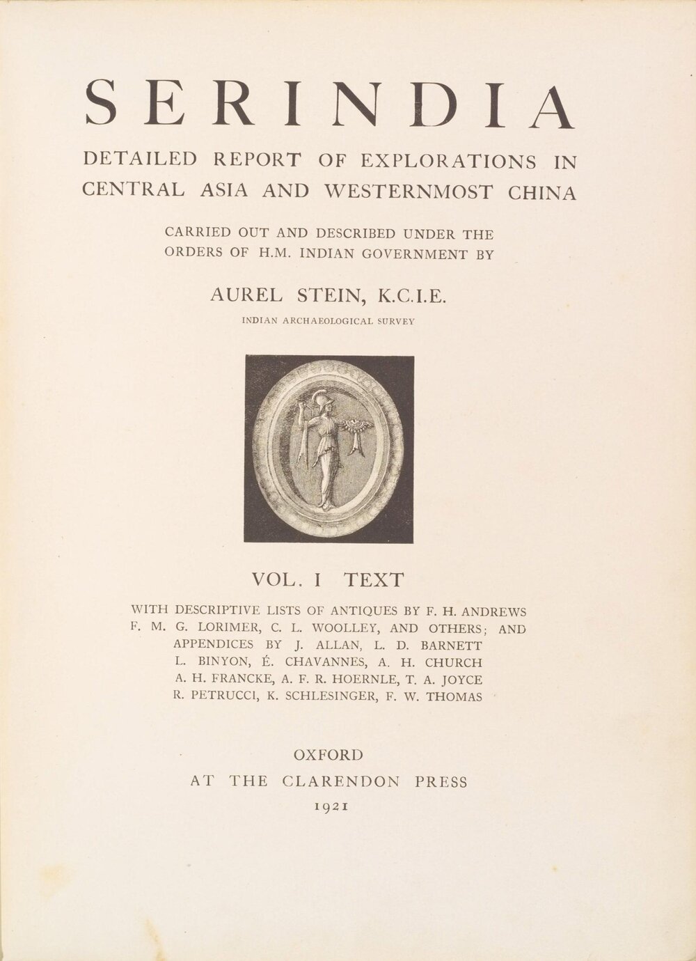 Serindia. 西域考古图记. 五卷.detailed report of explorations in Central Asia and westernmost China.By Aurel Stein. 斯坦因. 英文版.1921 年