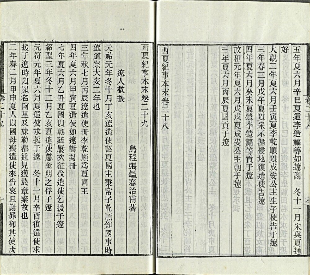 西夏纪事本末 清光绪十一年(乙酉 1885)金陵刊本 扉叶有长方形牌记: 光緒乙酉刻於金陵