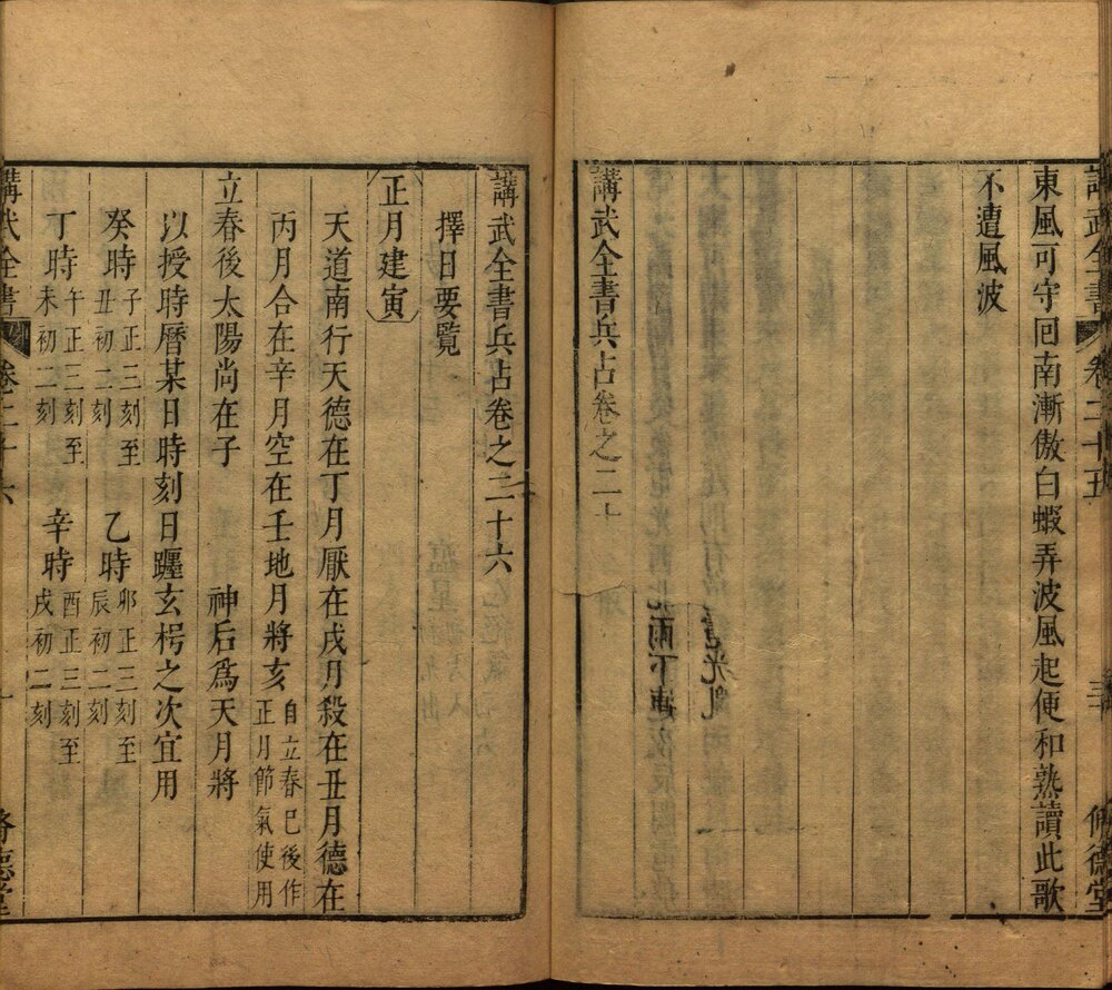 讲武全书兵占. 二十七卷. 不著撰人. 明崇祯时期修德堂刊本