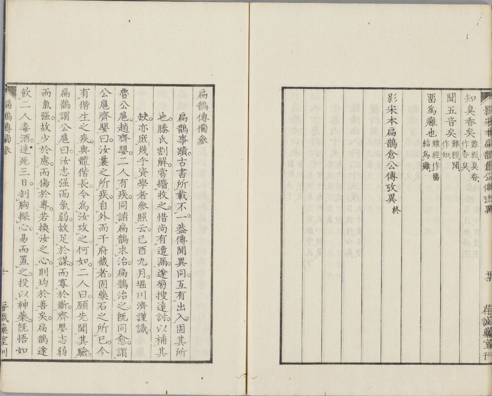 影宋扁鹊仓公列传 日本嘉永二年、三年(1849 、 1850)存诚药室刊本