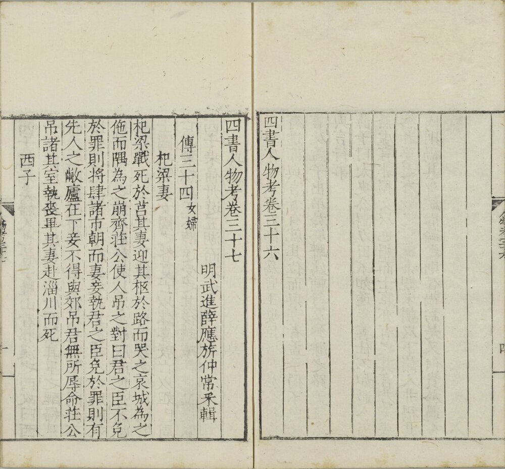 四书人物考 明嘉靖三十七年(戊午 1558)刊本