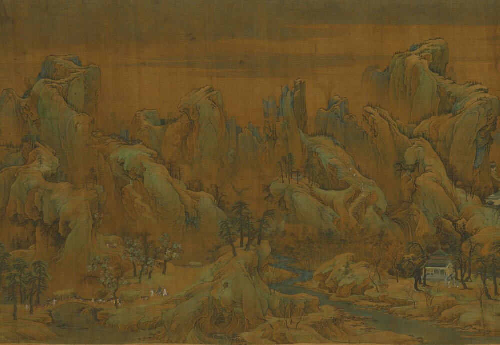 江山秋色图卷. 宋代. 赵伯驹作. 绢本设色