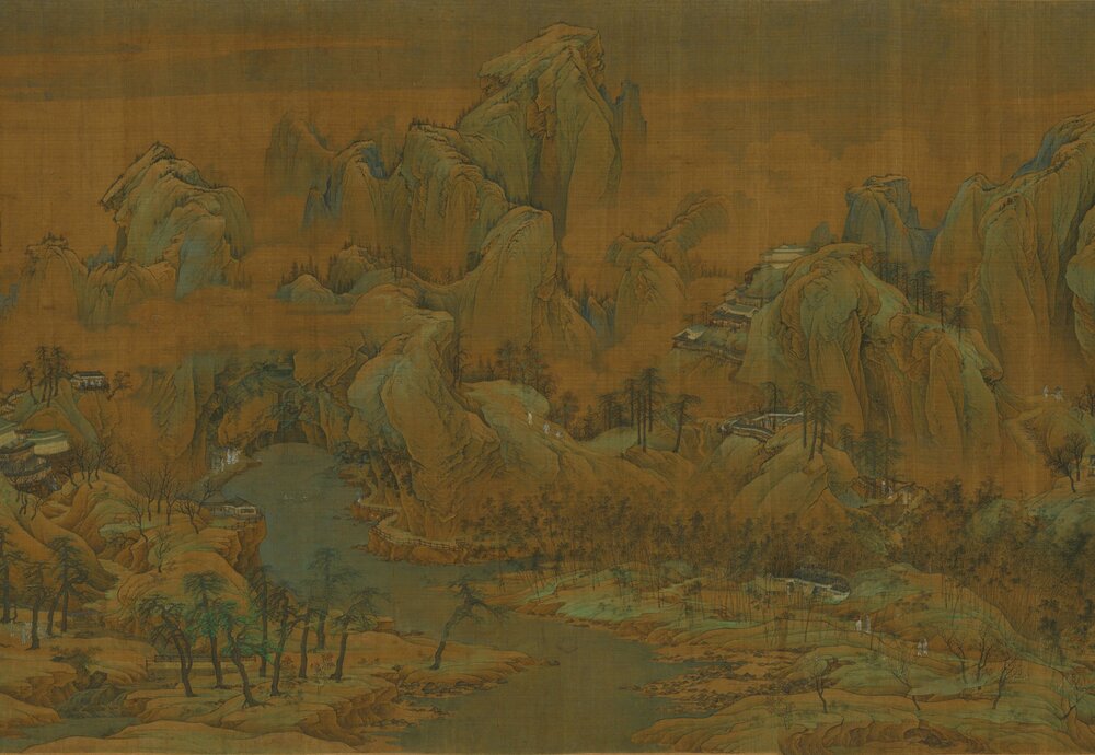 江山秋色图卷. 宋代. 赵伯驹作. 绢本设色