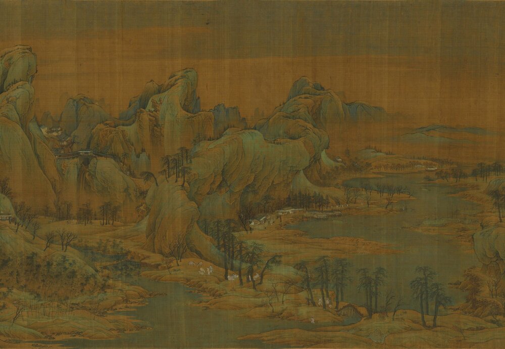 江山秋色图卷. 宋代. 赵伯驹作. 绢本设色