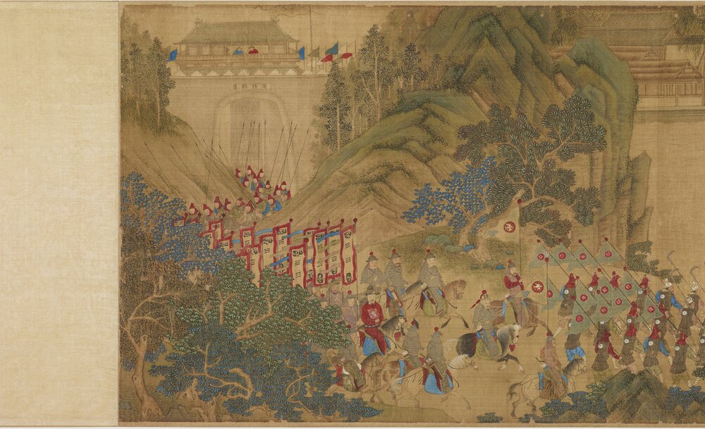 倭寇图卷. 旧题. 明. 仇英绘. 绢本设色（523x32 厘米）
