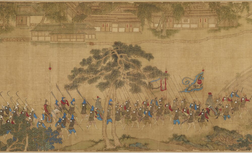 倭寇图卷. 旧题. 明. 仇英绘. 绢本设色（523x32 厘米）