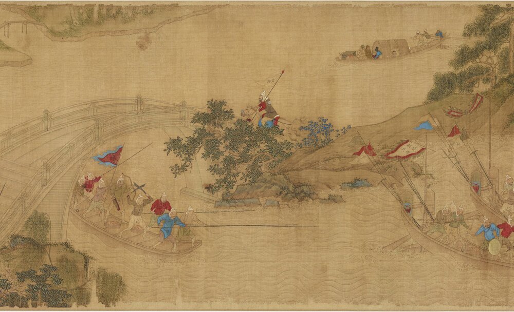 倭寇图卷. 旧题. 明. 仇英绘. 绢本设色（523x32 厘米）