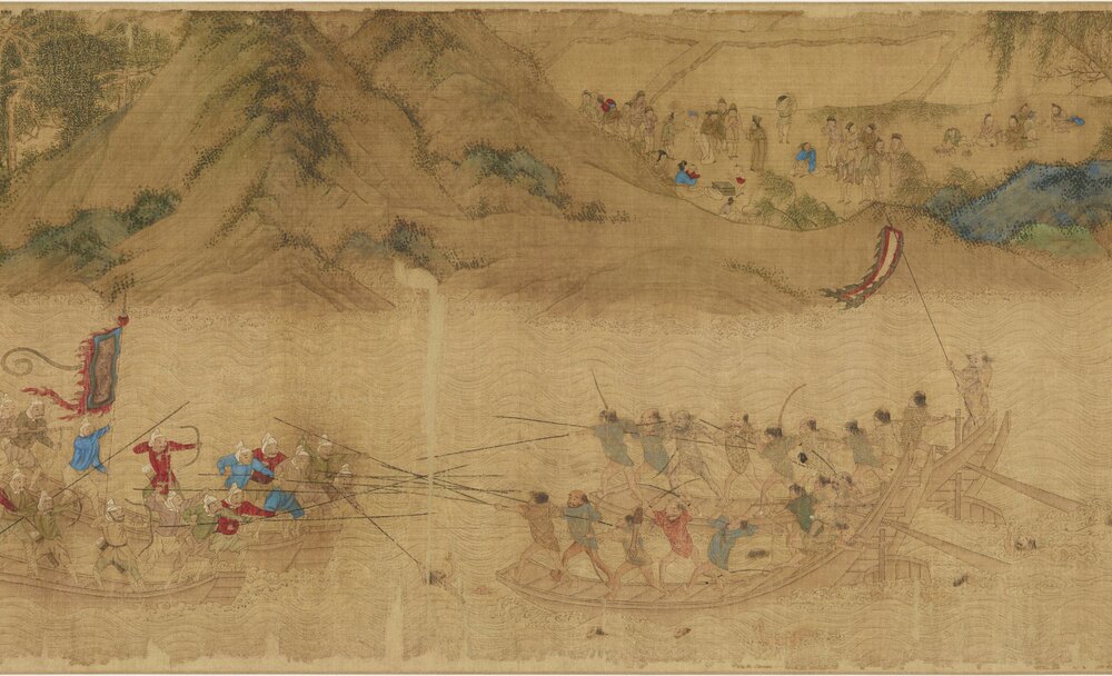 倭寇图卷. 旧题. 明. 仇英绘. 绢本设色（523x32 厘米）