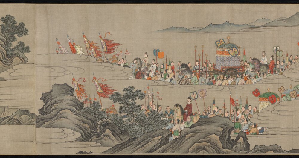 长恨歌图. 上下卷. 狩野山雪. 绘. 十七世纪