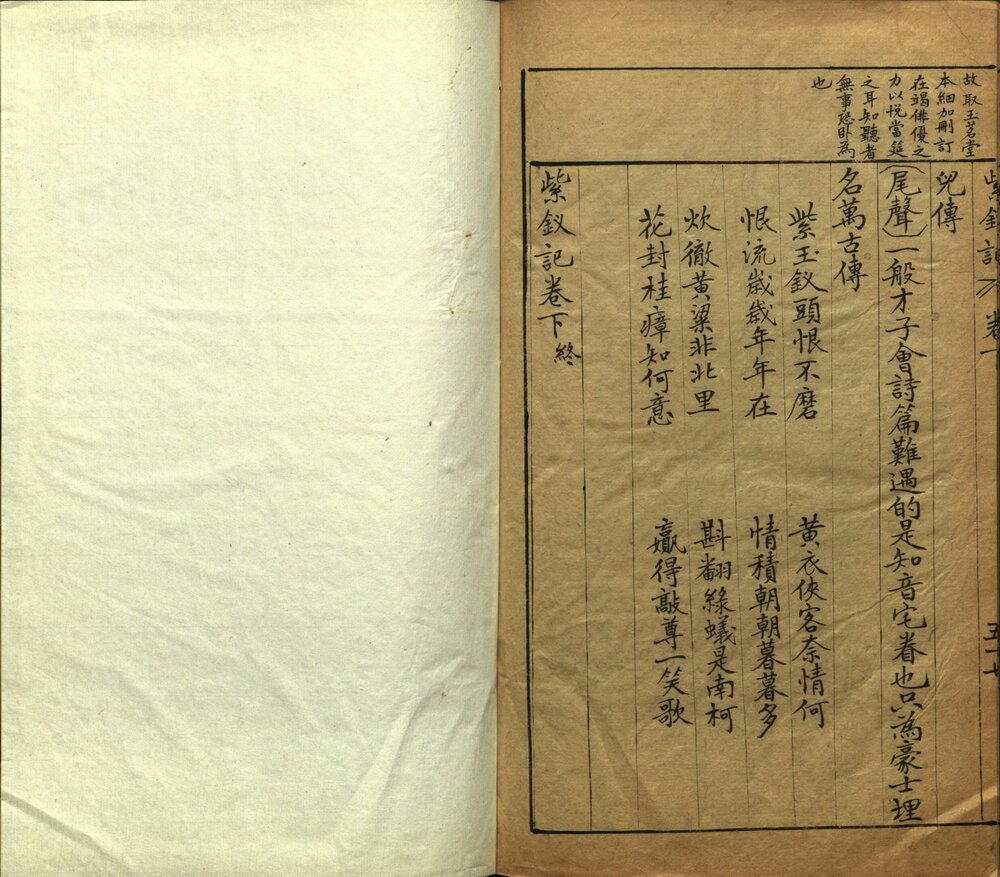 紫钗记 明万历时期刊本（有配钞）