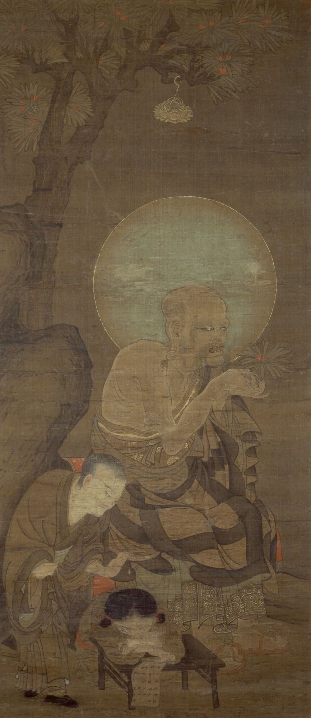 十六罗汉图. 存十一幅. 南宋时代. 金大受绘. 绢本着色