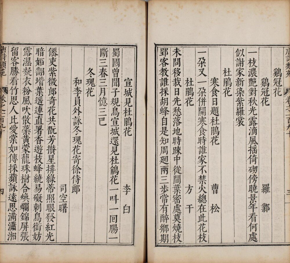 唐诗类苑. 二百卷. 目录一卷. 明. 张之象辑. 赵应元编次. 王彻补订