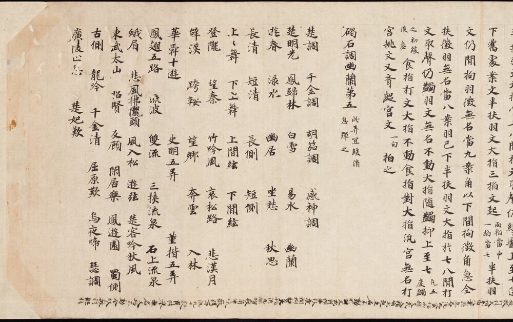 碣石调. 幽兰第五. 唐代纸本墨书