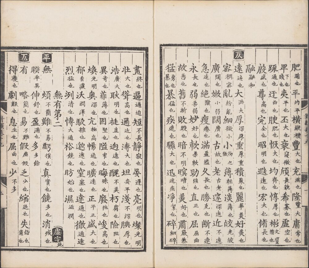 对类. 二十卷. 附. 习对发蒙格式一卷. 明内府经厂刊本