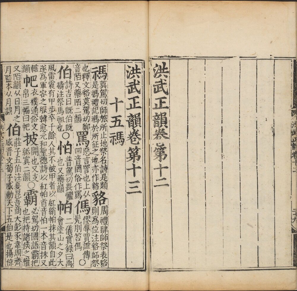洪武正韵 明嘉靖四十年(辛酉 1561)刘以节刊本 卷末记: 廵按直隸監察御史臣劉以節謹刊