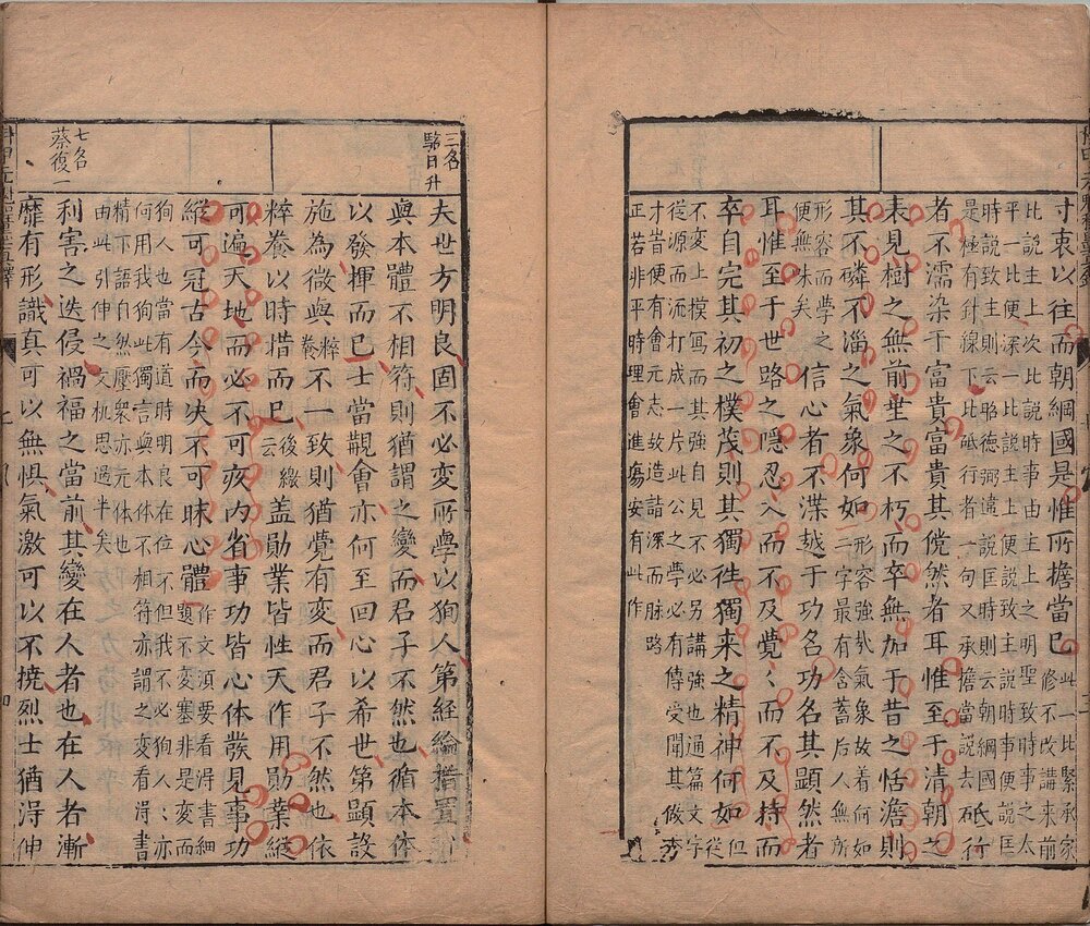 新镌李九我先生纂释科甲文式元魁真铎. 八卷. 明. 李廷机编. 明万历时期南京周文卿光霁堂刊本