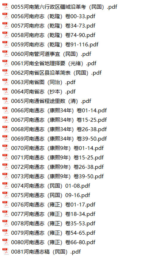 河南地方志县志明清民国版本