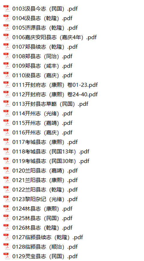 河南地方志县志明清民国版本