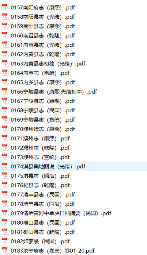 河南地方志县志明清民国版本