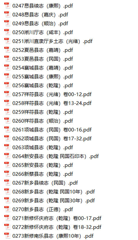 河南地方志县志明清民国版本