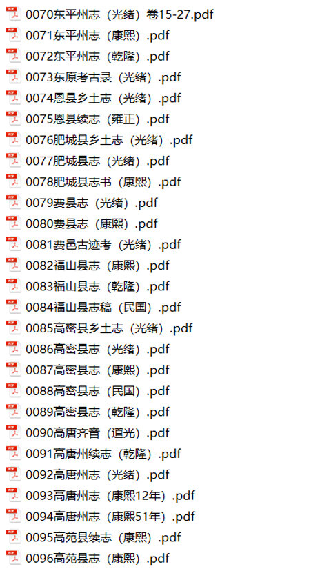 山东地方志县志明清民国版本