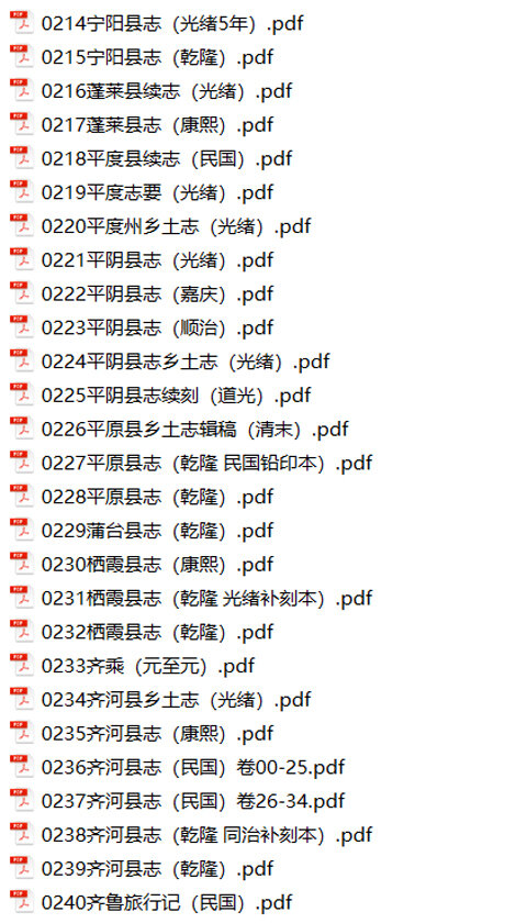 山东地方志县志明清民国版本