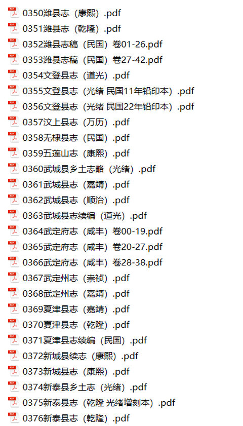 山东地方志县志明清民国版本