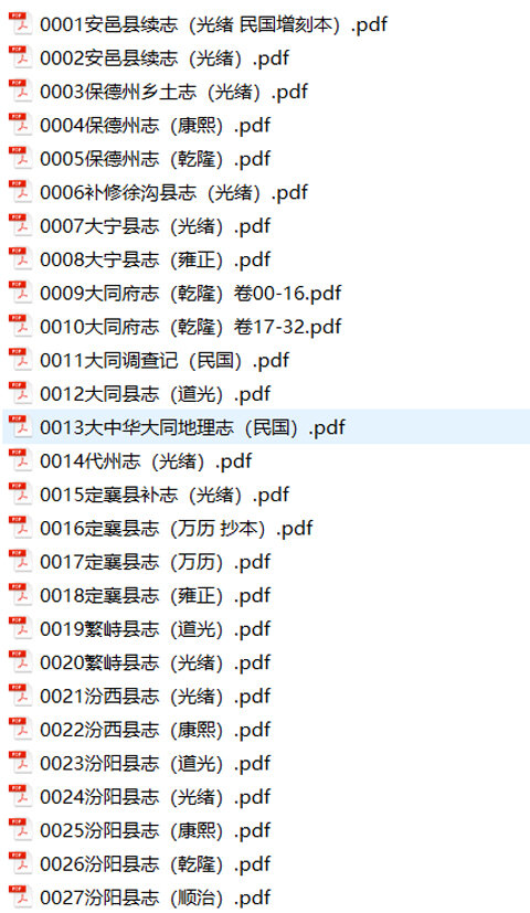 山西地方志县志明清民国版本