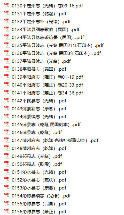 山西地方志县志明清民国版本