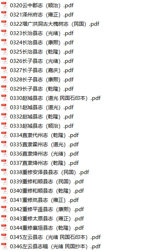 山西地方志县志明清民国版本