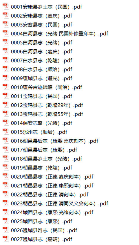 陕西宁夏地方志县志明清民国版本
