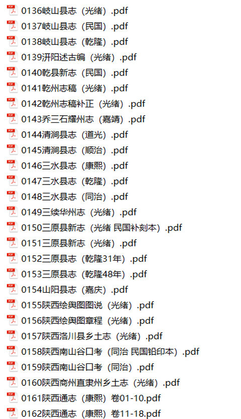 陕西宁夏地方志县志明清民国版本