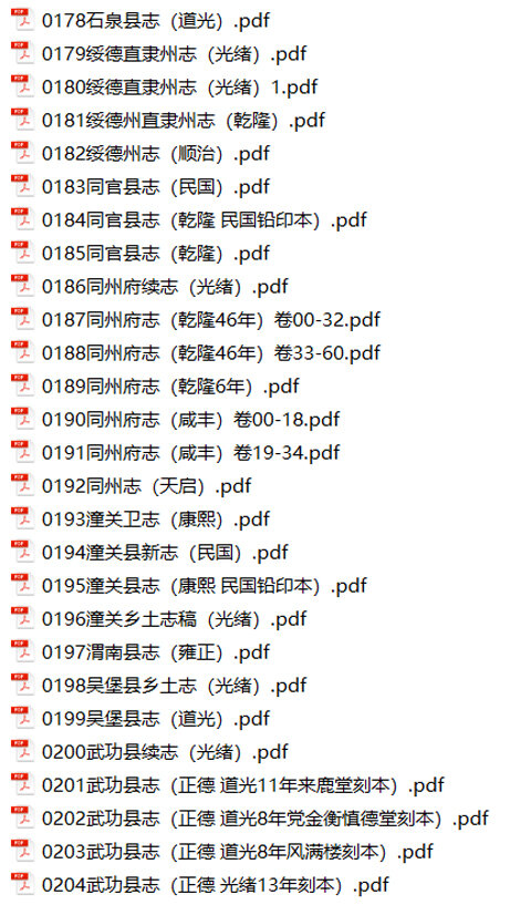 陕西宁夏地方志县志明清民国版本