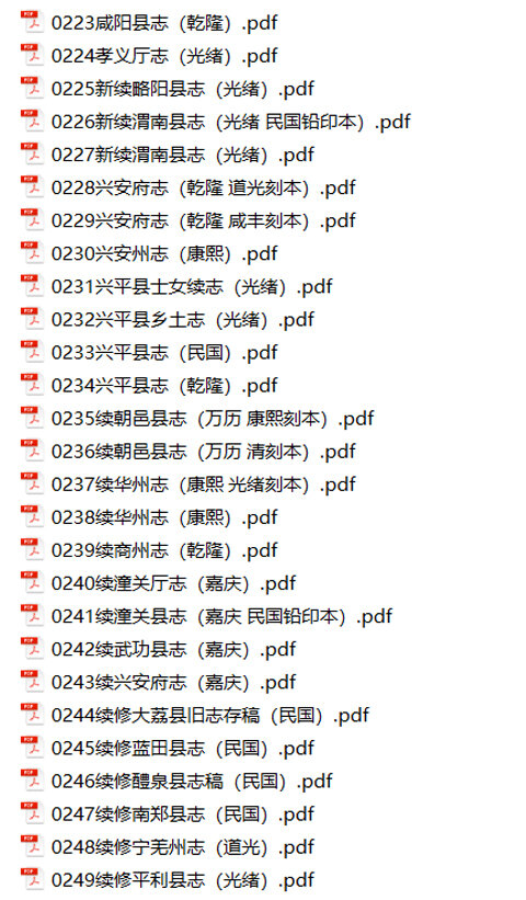 陕西宁夏地方志县志明清民国版本