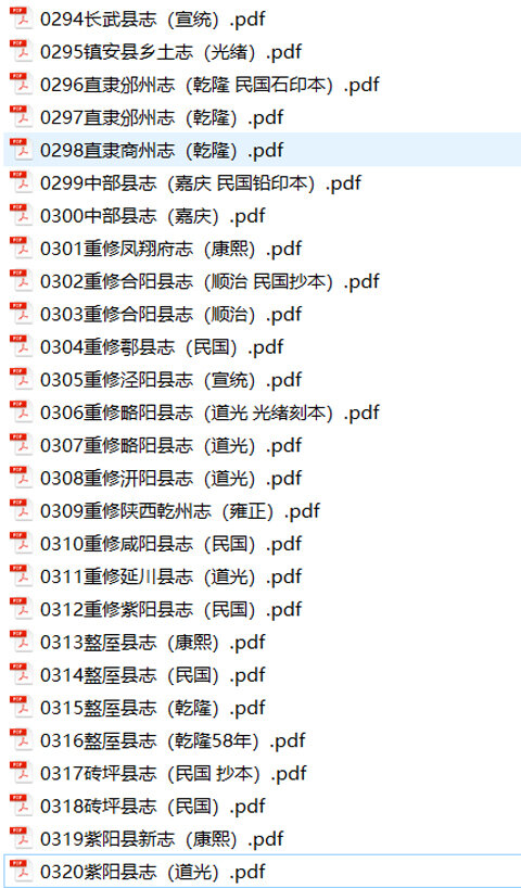 陕西宁夏地方志县志明清民国版本