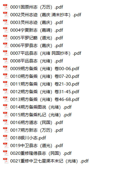 陕西宁夏地方志县志明清民国版本
