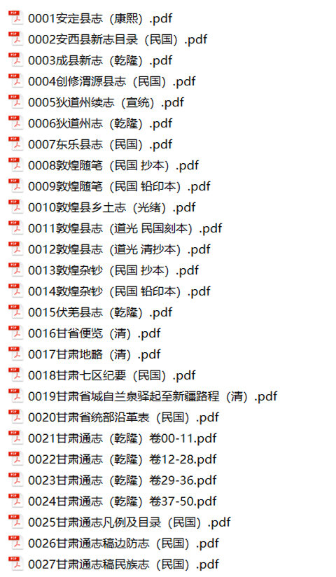 甘肃青海新疆地方志县志明清民国版本