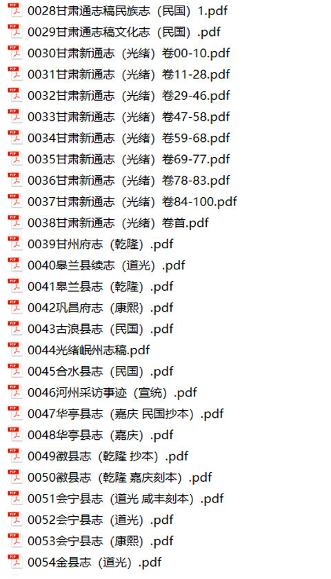 甘肃青海新疆地方志县志明清民国版本