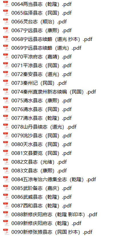 甘肃青海新疆地方志县志明清民国版本