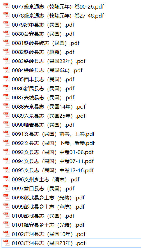 东北内蒙地方志县志明清民国版本